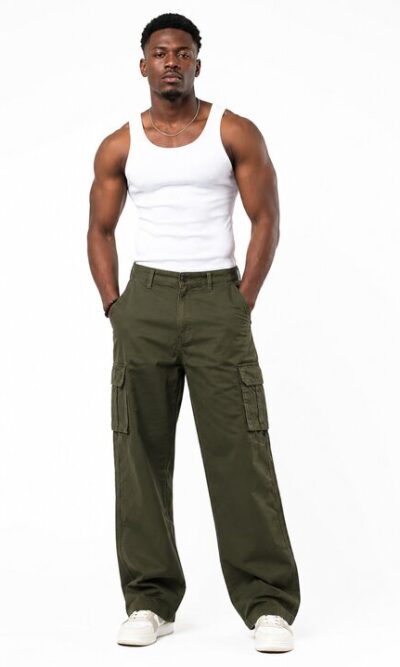 Dark Olive WideLeg Cargo Pants