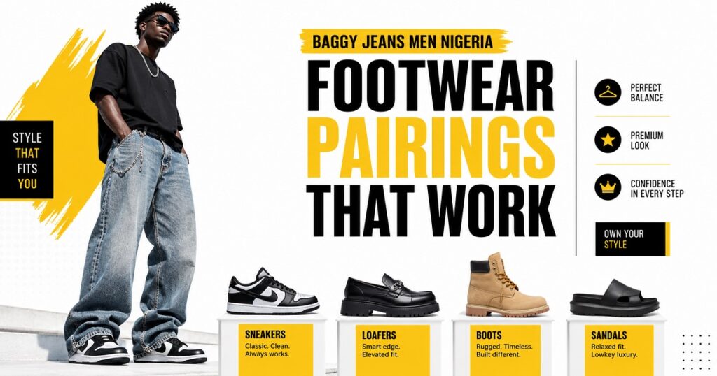 Footwear pairings that work for you-Baggy jeans men Nigeria