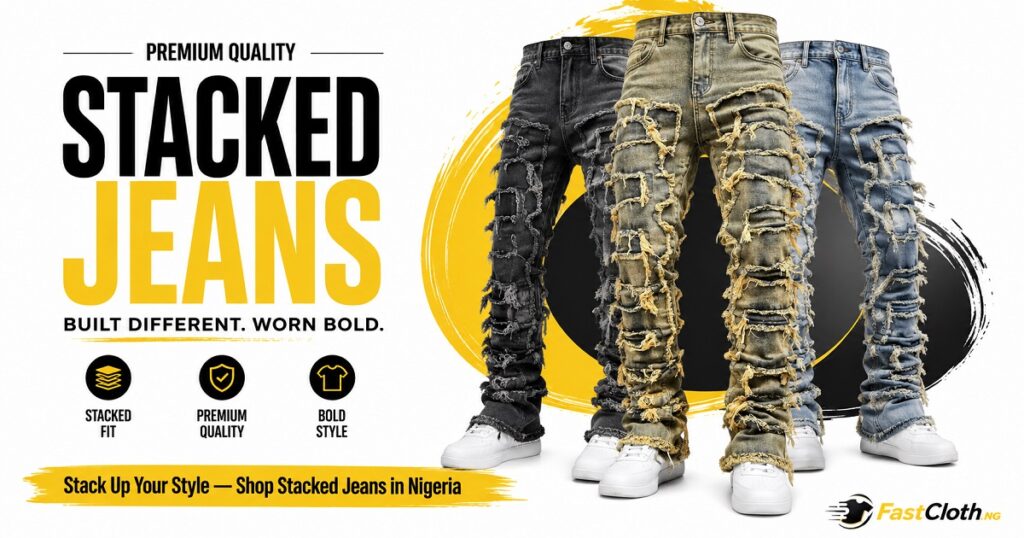 Stacked jeans, bold style ad