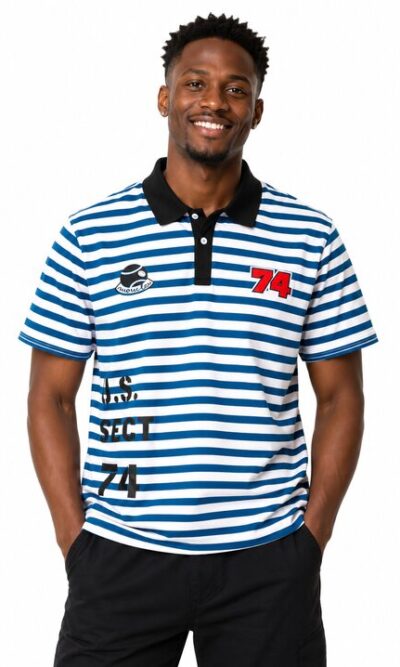Striped No. 74 Polo Shirt