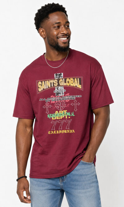 Saints Global Burgundy Graphic Tee